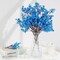 Blue Fake Flowers Artificial Flowers, 5 Pcs Real Touch Silk Flowers Faux Artificial Flowers for Decorations, Babys Breath Artificial Flowers Bulk for Spring Decor Floral Arrangement